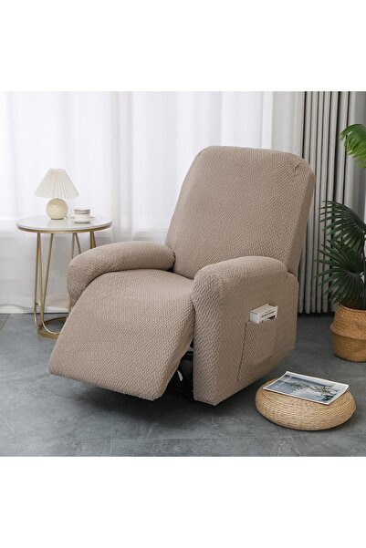 Generic Recliner Chair Covers 4 Piece Velvet Stretch Sofa Cover, Single Separ...