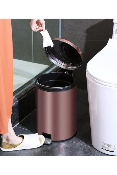 Generic Stainless Steel Pedal Bin,Classic Round Pedal Trash Can with Soft-Clo...