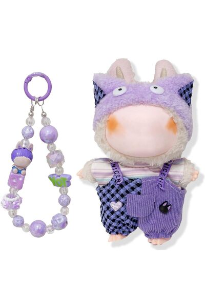 Generic Spring Outing Clothes for Labubu 1/2/3 Generation Doll, Purple Soft K...