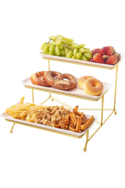 Generic 3 Tier Serving Trays for Party, 30 CM Porcelain Tiered Serving Trays ...