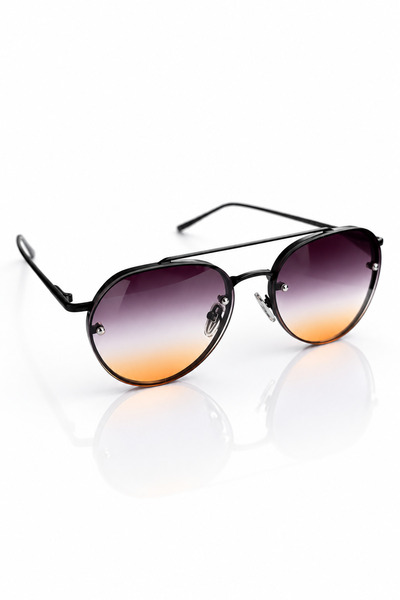 Roger Bacon Gradient Men's Oval Sunglasses Metal Frame Uv400 Protection