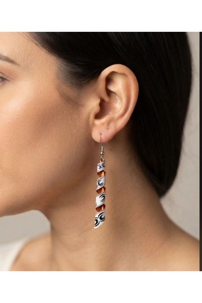 HOŞGÖR ACCESSORIES Ethnic Pattern Twisted Copper Earrings