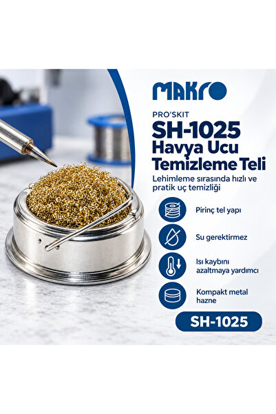 GLASSMAKRO Pro’sKit SH-1025 Havya Ucu Temizleme Teli – Pirinç Tel Uç Temizleyici