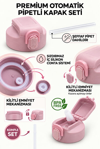 Penguen Matara Yedek Kapak Sporcu Suluk Kapağı Çelik Matara Yedek Parça Sızdırmaz BPA Free PP5