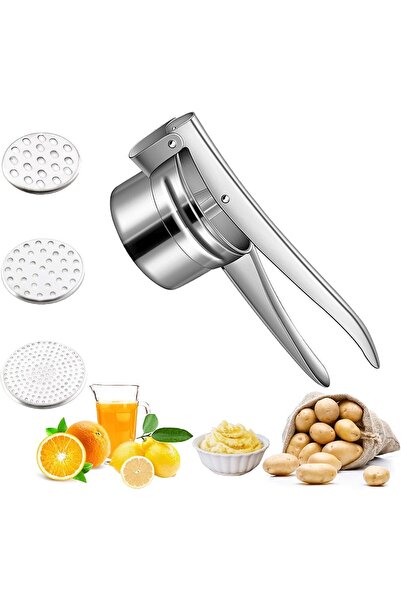 Generic عصارة بطاطس يدوية من الفولاذ المقاوم للصدأ، أداة لهرس البطاطس والفواك...