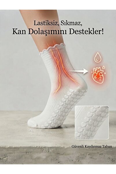 Kaydırmaz İz Yapmaz Pilates Yoga Çorabı Bambu