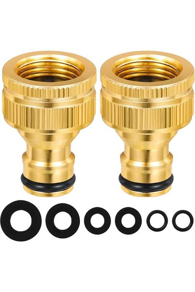 Generic 3 Pcs Brass Garden Hose Lock Connector Fitting Set for Car Washing & ...