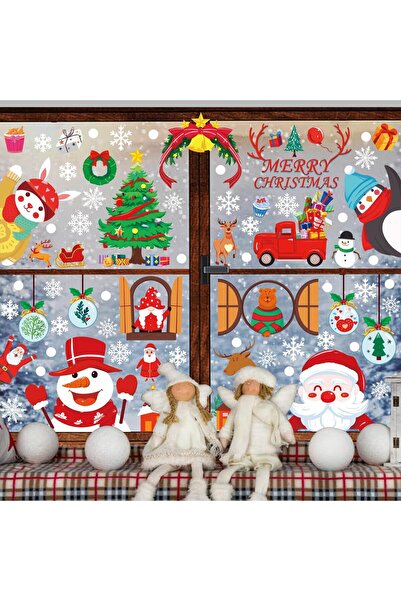 Generic Christmas Window Clings 138pcs, Double-Side Removable Static Decals S...