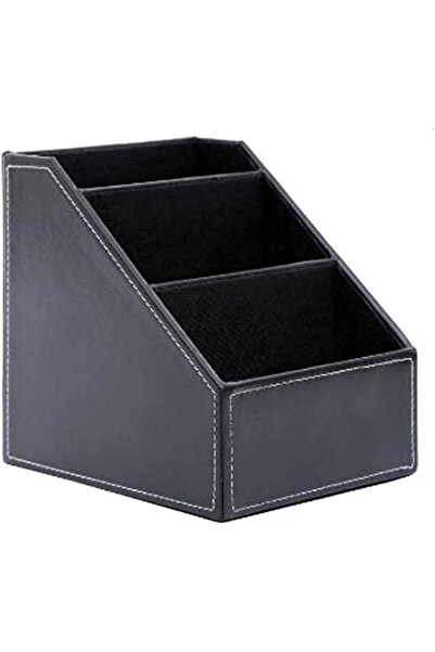 Other Leather desktop storage box desk mobile phone remote control storage bo...