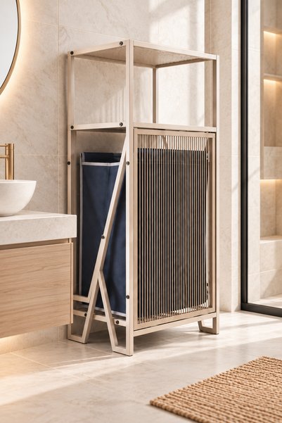 toprakhome Vizon 2 Raflı Kapaklı Tel Banyo Düzenleyici