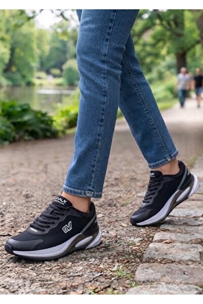Afilli Women's Unisex Black Thick Air Orthopedic Comfortable Sole Daily Walking Running Sneaker Sports Shoes