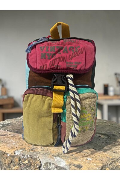 Old Cotton S Size Quality Single Compartment Vintage Casual Design Unisex Bac...