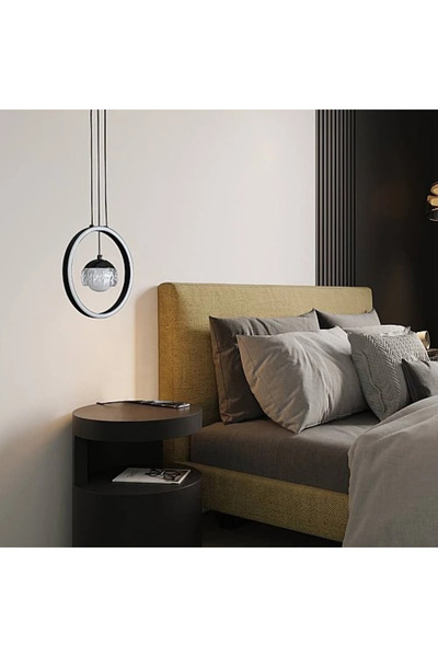 Generic Brand إنارة سقف معلقة مودرن أسود 48 واط LED 3 ألوان إضاءة HA/E6669/1B...