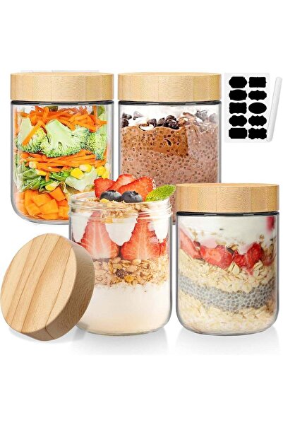 Arabest Airtight Storage Jars with Lids,480ml Set of 4,Leak-Proof Food Contai...