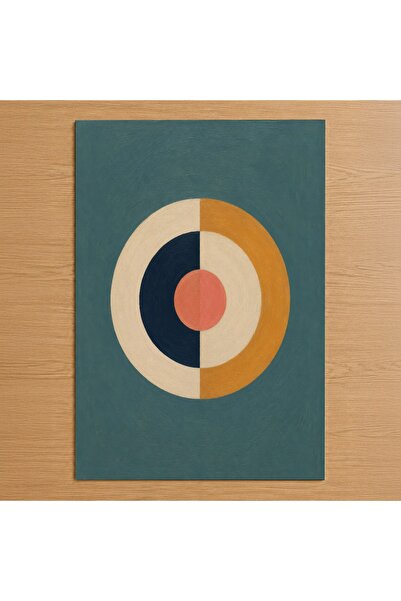 Lacivert Altın Geometrik Daire Soyut Poster