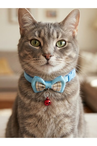 Kedi Tasması - Mavi Kedi Tasması - Ayarlanabilir Kedi Tasması - Kedi Tasmaları - Tasma Modelleri