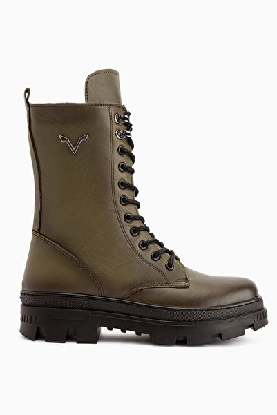 Limoya Sanela Genuine Leather Khaki Women's Boots