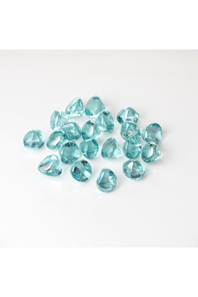OEM Shiny Turquoise Glass Decorative Stones 340g