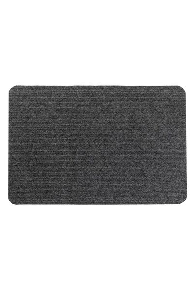 OEM Black Grey Entrance Mat with Embossed Stripes 57x38cm
