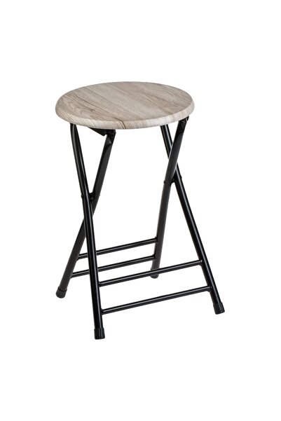 OEM Brown Metal Stool MDF Wood 30x47cm