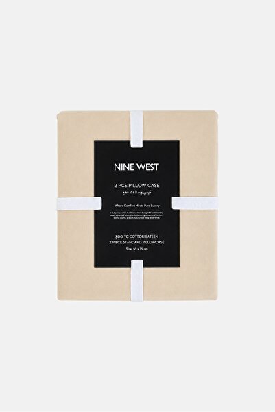 Nine West 2 Pcs Plain Pillow Case, Khaki
