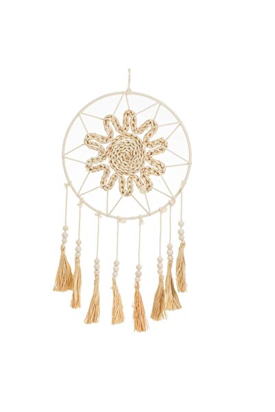 OEM Talisman Prinzator de Vise Decorativ Crem cu Floare & Margele din Lemn Ø3...