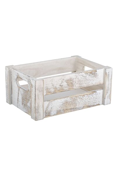 OEM Lada din Lemn Decorativa Alba Brushed 25x17x11cm