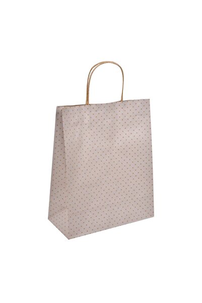 OEM Punga Cadou Kraft Bej Buline Maro 26x12x32cm