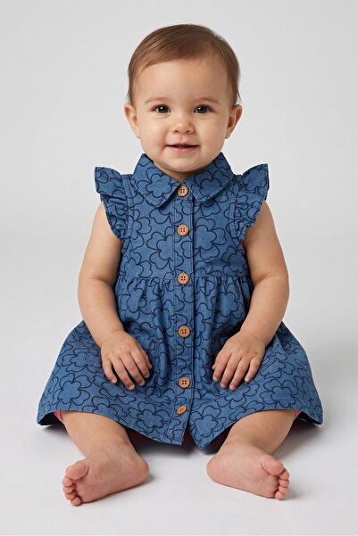 Penelope Mack Toddlers Girl 2 Pcs Allover Print Shirt Dress With Panty , Mult...