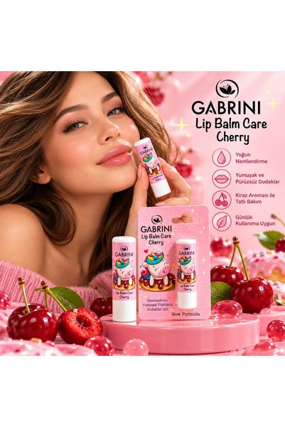 ORİON GLOBAL Gabrini Lip Balm Care Cherry Kiraz Aromalı Nemlendirici Dudak Ba...