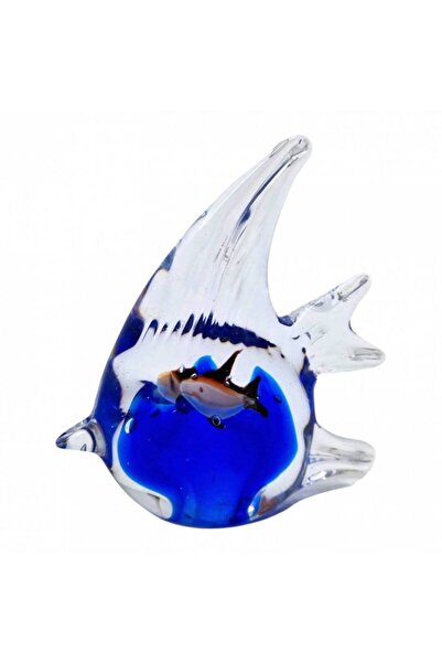 OEM Decorative Fish Figurine Made of Solid Glass, Handmade, 12 cm, Blue
