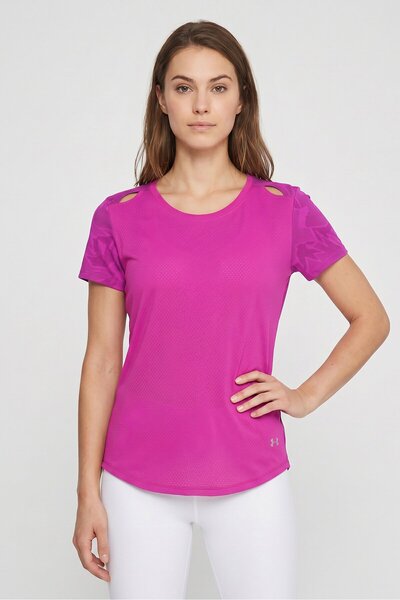 Under Armour Women Fitted Short Sleeve Running T-Shirt, Purple