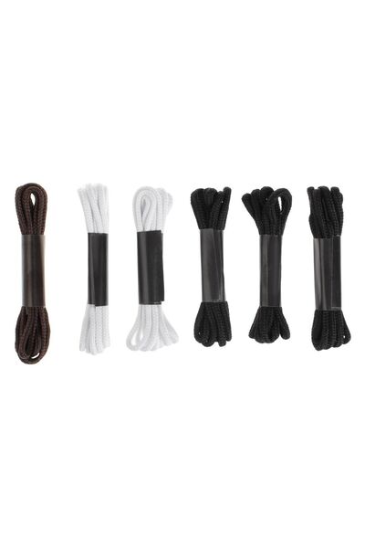 OEM Sireturi Rotunde Negre Albe Maro pentru Incaltaminte 120cm - 6 perechi