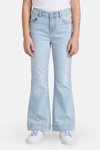 Levi's Kids Girl Regular Fit Washed Stretchable Flare Jeans, Blue