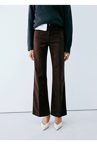 MANGO Woman Kadife flare jean pantolon