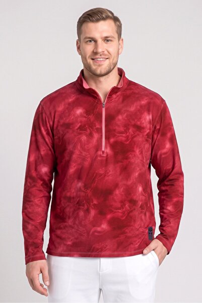 Under Armour Men Fitted Long Sleeve Running Sweatshirt, Deep Pink