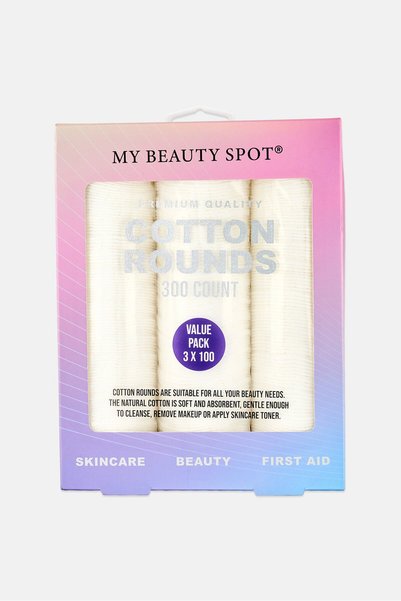 My Beauty Spot 300 Count Cotton Rounds Makeup Remover Pads, White