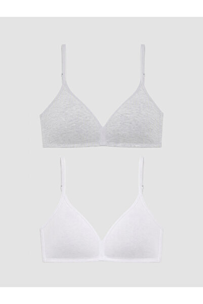 LC Waikiki Vizyon New Season Gray Wire-Free Unpadded First Bra Set of 2