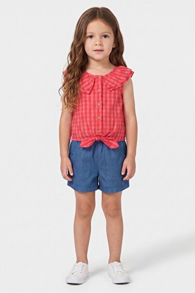 Penelope Mack Kids Girl 2 Pieces Checkered Short Sleeve Top And Shorts Set, M...