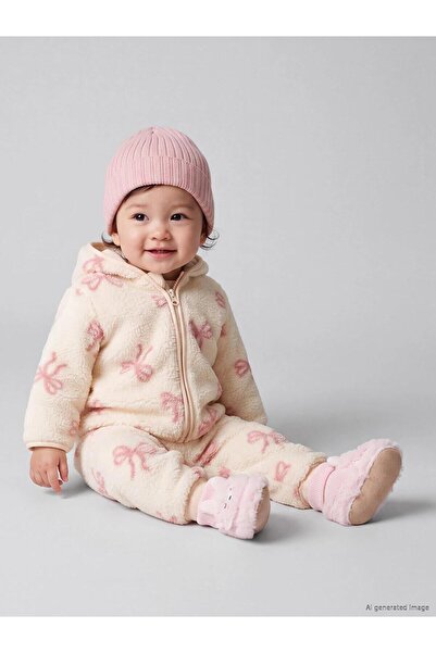 LC Waikiki Printed Baby Girl Cardigan and Booties Pants Set (W6)