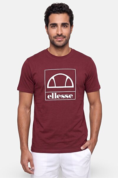 Ellesse Men Sportwear Fit Short Sleeve Outdoor T-Shirt, Maroon