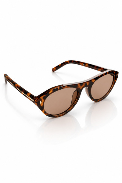 Roger Bacon Leopard Nude Women's Sunglasses Uv400 Protection Gold Detail