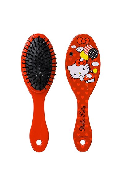 OEM Κόκκινη οβάλ βούρτσα μαλλιών με σχέδιο Hello Kitty για παιδιά 18εκ.