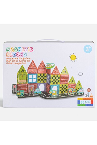OEM Cuburi Magnetice Colorate Oras cu Vehicule - 55 piese
