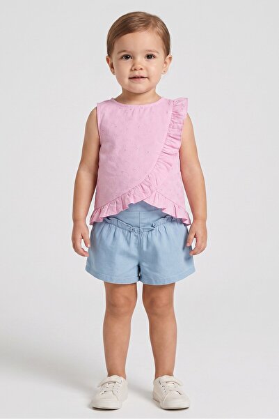 Penelope Mack Toddlers Girl 2 Pieces Embroidered Top And Shorts Set, Multicolor