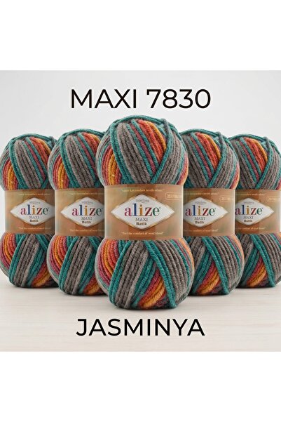 Alize 5 Adet Süperlana Maxi Batik Kalın El Örgü Ipi Renk Kodu7830