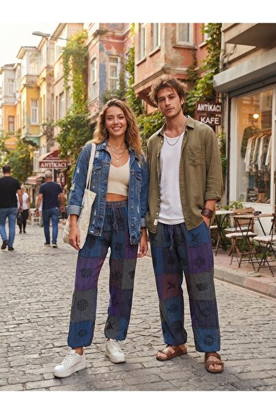 AYASOFYA OTANTIK Unisex Νεπαλέζικο έθνικ αυθεντικό παντελόνι μποέμ με ελαστικ...
