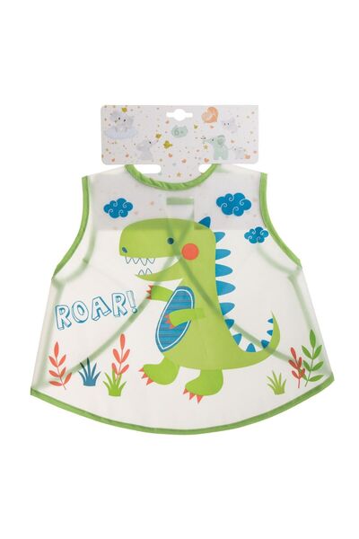 OEM Baveta Transparenta cu Model Dinozaur Verde Bleu "Roar!" 38x31cm