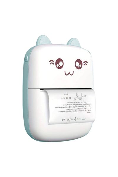 OEM Мини бял принтер с ушички, USB кабел и хартия 8x3.5x11см