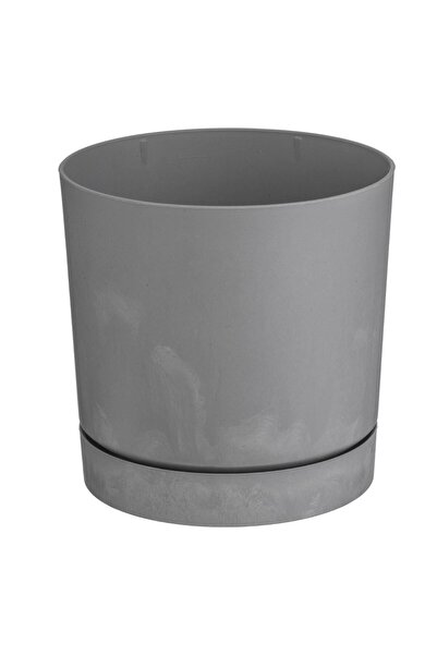 OEM Ghiveci Gri din Plastic din Materiale Reciclabile Beton Effect cu Farfuri...